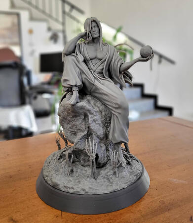 A real-life picture of a resin figure of Wei Wuxian, unprocessed